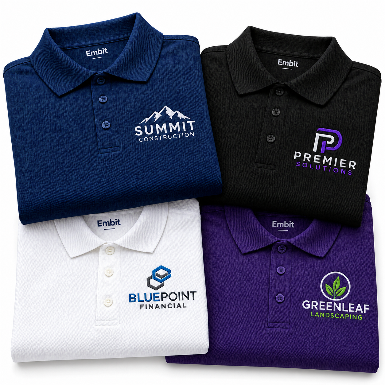 EMBIT branded corporate polo shirts
